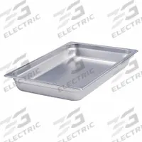 CRESTWARE Steam Table Inset Pan: Half Size, 22 ga Gauge, NSF Certified, 2 1/2 in Overall Dp (MPN 2122). Key specifications — Brand: CRESTWARE; Dishwasher Safe: No; NSF Certified: Yes; Product Type: Steam Table Inset Pan; Manufacturer Part Number: 2122.