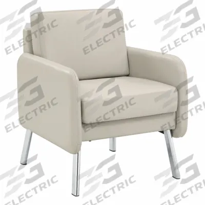 OFFICE STAR Armchair: Tan, Beige, 4 Casters/Glides, 26 in Overall Wd, 33 1/2 in Overall Ht - Accent Chairs