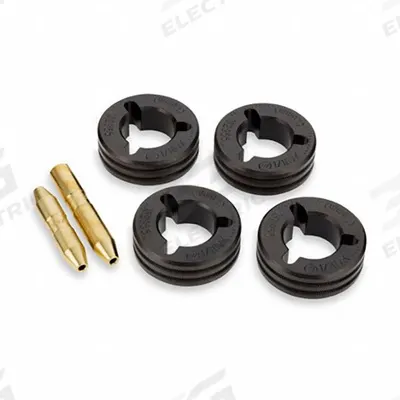 MILLER ELECTRIC Drive Roll & Inlet/Intermediate Guide Kit: 4-Roll, 1/16 in, V-Knurl - 4-Roll Kits with Inlet & Intermediate Guides for Miller