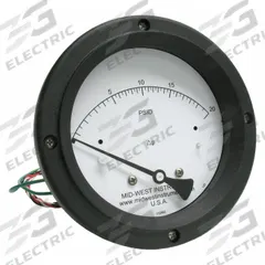 MIDWEST INSTRUMENT Differential Pressure Gauge & Switch: Back, 1/4 in NPT Female, 120, 4 1/2 in Dial (MPN 120SC-00-O-AA-20P). Key specifications — Sensor Type: Piston; Series: 120; Housing Material: 316 Stainless Steel; Certificate of Calibration: Not Included; Gauge Accuracy: ±3-2-3%.