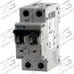 EATON IEC Supplementary Protector: 63 A Amps, 96V DC, 15kA at 277/480V AC, Lug, FAZ, 277/480V AC, C (MPN FAZ-C63/2). Key specifications — Terminal Connection: Lug; AC Voltage Rating: 277/480V AC; Curve Type: C; DC Voltage Rating: 96V DC; Max. AIR Rating: 15kA at 277/480V AC; Series: FAZ; Brand: EATON.