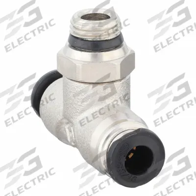 AIGNEP USA Push-Fit Tee Fitting: 5 mm OD x 5 mm OD x 1/8 in Pipe Size, Nickel, Silver - Nickel-Plated Brass Tube Fittings