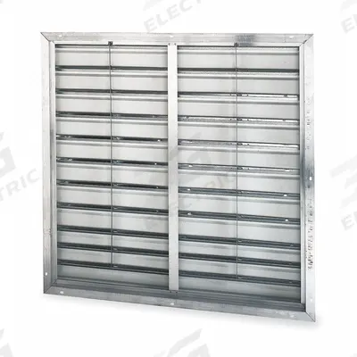 Dayton 39"H-W 5.75"L Aluminum Fan Wall Shutter: For 36 in Fan, Double Panel, 39 in H - Wall-Mount Backdraft Dampers