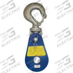 YOKE Pulley Block: Swivel, Pulling, 4,000 lb Working Load Limit, 3/8 in_5/16 in Compatible Rope Dia (MPN 6Y-2T3). Key specifications — attr994542: Snatch Pulley Block; attr994528: YOKE; attr994530: Wire Rope; attr994543: Swivel; attr994552: Swivel Hook; attr994538: Pulling; attr994527: Sleeve; attr994547: Steel.