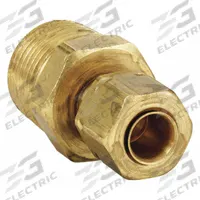 PARKER Compression Fitting Adapter: 3/8 in OD x 1/4 in Pipe Fitting Size, Compression x MNPT, 100 PK (MPN 68CA-6-4). Key specifications — Brand: PARKER.