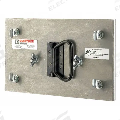 DUCTMATE Duct Access Door: 14 in x 14 in, 11 ga, Steel, Thumbscrews, 2,300°F Max Temp Rating - High-Temperature Flat Access Doors