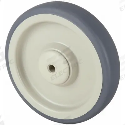 APPROVED VENDOR Caster Wheel: 6 in Wheel Dia., 1 1/4 in Wheel Wd, Rubber, 240 lb Load Rating - Nonmarking Rubber Tread on Plastic Core Wheels