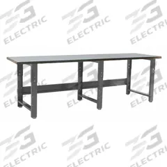 BENCHPRO Workbench: Adj Ht, Stainless Steel, 117 in x 30 in, 1,600 lb Overall Load Capacity, Gray (MPN RN30117). Key specifications — Brand: BENCHPRO.