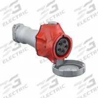 HUBBELL Pin and Sleeve Connector: Red, 200/346 to 240/415V AC, Three Phase, 60 A_63 A, 4 Pole (MPN HBLS560C6W). Key specifications — Brand: HUBBELL.