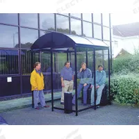 Smoking Shelter: Unassembled, 4 Sides, 84 in x 42 in x 95 in, Aluminum, Black (MPN NBS0408FS). Key specifications — Brand: NO BUTTS BIN CO.; Frame Material: Aluminum; Finish: Powder-Coated.