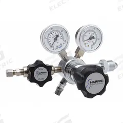 HARRIS High Purity Gas Regulator: Two Stage, CGA 350 Inlet, 1/4" Tube Outlet, 500 psig (MPN KH1141). Key specifications — Brand: HARRIS; Manufacturer Part Number: KH1141; Diaphragm Material: 316L Stainless Steel; Outlet Connection: 1/4" Tube; Inlet Connection: CGA 350.