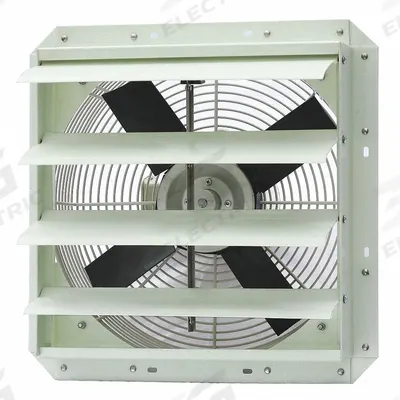 Dayton Exhaust Fan: 16 in Blade, 1 Speed, 1/6 hp, Totally Enclosed Air Over, 2,052 cfm - Corrosion-Resistant Shutter-Mount Exhaust Fans