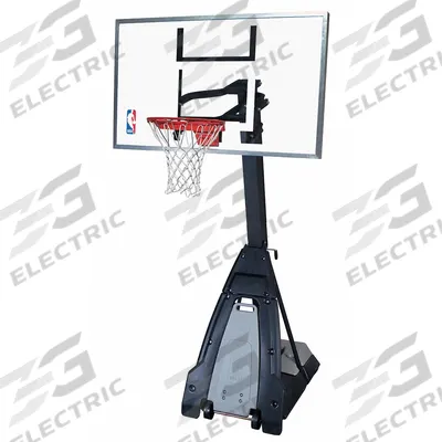 SPALDING Portable Backstop: Tempered Glass, 10 ft Max Ht - Basketball Backstops
