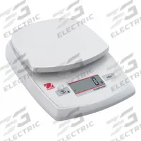 OHAUS Industrial Bench Scale: 5 in x 5 1/4 in, Not IP Rated, Integrated, CL, ABS Plastic (MPN 30428207). Key specifications — attr1341384: 1 g; attr1341400: OHAUS; attr1383935: ABS Plastic.