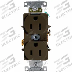 LEVITON Receptacle: Duplex, 5-15, Brown, 125V AC, 15 A, 2 Pole / 3 Wire (MPN 5252)