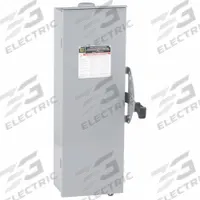 SQUARE D Safety Switch: Non-Fusible, 100 A, Three Phase, 240V AC, Galvanized Steel, Indoor/Outdoor (MPN DTU323RB). Key specifications — attr867131: SQUARE D.