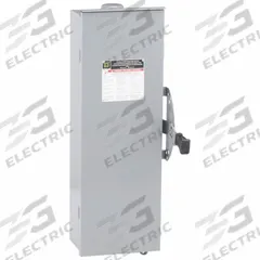 SQUARE D Safety Switch: Non-Fusible, 100 A, Three Phase, 240V AC, Galvanized Steel, Indoor/Outdoor (MPN DTU323RB). Key specifications — attr867131: SQUARE D.