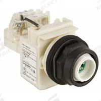 SCHNEIDER ELECTRIC Pilot Light: 30 mm Panel Mounting Size, No Lens Included, LED, 9001SK Series (MPN 9001SKT38LG). Key specifications — Lens Color: No Lens Included; Series: 9001SK; Brand: SCHNEIDER; Includes Push-To-Test: Push-To-Test Included.
