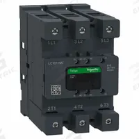SCHNEIDER ELECTRIC IEC Contactor: Non-Reversing, 3 Poles, 3NO Contacts, 115 A, 120V AC/48V AC Coil (MPN LC1D115AEHE). Key specifications — Brand: SCHNEIDER; Integrated Surge Suppression: Yes; Nominal Coil Voltage @ 60Hz: 48V AC.