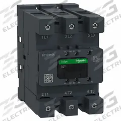 SCHNEIDER ELECTRIC IEC Contactor: Non-Reversing, 3 Poles, 3NO Contacts, 115 A, 120V AC/48V AC Coil (MPN LC1D115AEHE). Key specifications — Brand: SCHNEIDER; Integrated Surge Suppression: Yes; Nominal Coil Voltage @ 60Hz: 48V AC.