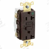 HUBBELL GFCI Receptacle: Hospital Grade, Duplex, 5-20R, Brown, GFCI, 125V AC, 20 A, 2 Pole / 3 Wire (MPN GFR83)