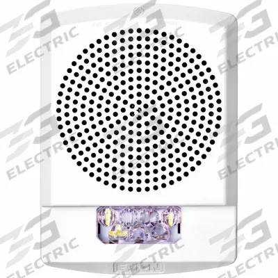 EATON Speaker Strobe: 24 V/25 V/70 V, 6.35 in Overall Ht, 2.95 in Overall Wd - Fire Alarm Speakers with Strobe Light