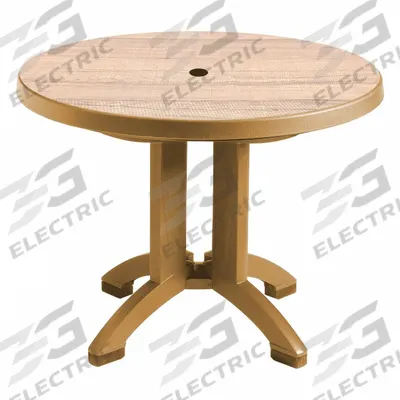 GROSFILLEX Folding Patio Table: Sawcut, Resin, 28 3/8 in Overall Ht, 38 in Overall Dia - Round Top Patio Tables