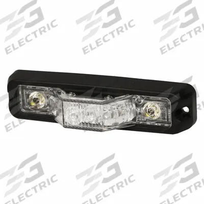 ECCO Warning Light: Perimeter Flashing Warning Light, White, 1 5/16 in Overall Wd - Vehicle Perimeter Flashing Warning Lights