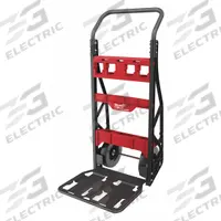 MILWAUKEE PACKOUT Hand Truck: Black/Red, 20 in W x 48 in H x 12 in D, 400 lb Load Capacity - Max (MPN 48-22-8415). Key specifications — attr1117293: MILWAUKEE; attr1117309: Compatible with PACKOUT™ Components; attr1117332: Rigid; attr1117383: Red.