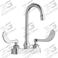 CHICAGO FAUCETS Gooseneck Kitchen/Bathroom Faucet: 895, Cast Brass, Centerset, Deck, Polished Chrome (MPN 895-317XKABCP). Key specifications — Series: 895; Brand: CHICAGO FAUCETS.