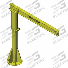 HARRINGTON Jib Crane: Base Plate Mounted, 4,000 lb Load Capacity, 16 ft Overall Beam Lg (MPN 351-4000-16-12). Key specifications — Beam Type: Open Beam; Base Mount Type: Base-Plate Mounted; Body Material: Steel; Brand: HARRINGTON; Included Components: Hardware; Power Source: Manual; Mount Type: Base Plate Mounted; Lifting Capacity: 2,001 lbs to 4,000 lbs.