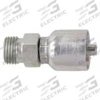 PARKER Hydraulic Crimp Fitting: Steel x Steel, Straight, -8 For Hose Dash Size, Male x Genderless (MPN 1D043-15-8). Key specifications — Fitting Gender: Male x Genderless; Fitting Connection Type: Metric x Crimp; Brand: PARKER; Thread Size: M22-1.5; For Hose Dash Size: -8.
