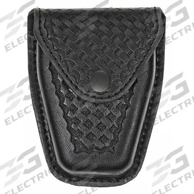 HEROS PRIDE Handcuff Pouch: Handcuff Pouch, Single, Synthetic Leather, Basket Weave - Accessories for Handcuffs & Restraints