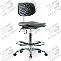 ESD Task Chair: Polyurethane, Armless, Ht Range 24 1/2 in to 34 3/4 in, 16 in Seat Wd, 17 in Seat Dp (MPN BR-ESD-PHBCH-CR-T0-A0-CF-EC). Key specifications — Foot Support: Yes; Back Tilt Backward: 13.5°; Back Tilt Forward: 10.5°; Base Material: Aluminum; Brand: APPROVED VENDOR; Product Type: Cleanroom Task Chair; Cleanroom Class: ISO 4; ESD-Safe: ESD-Safe.