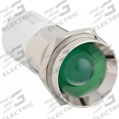 APPROVED VENDOR Protruding Panel Light: 16 mm Panel Mounting Hole Dia, LED, Green, Protruding Head (MPN 24M162). Key specifications — Brand: APPROVED VENDOR; Electrical Connection: 0.11 Male Quick Disconnect.