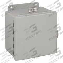 WIEGMANN Enclosure: Steel, 6 in x 6 in x 4 in, NEMA 12/13/4, Solid Cover, Hinged (MPN BN4060604CH). Key specifications — Closure Method: Clamps; Brand: WIEGMANN; Knockouts: Not Included.