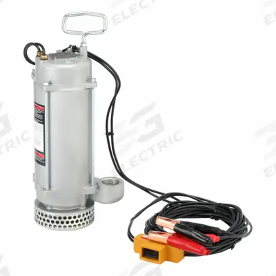 SANDPIPER Dewatering Pump: 1/3 hp, 3/8 in Max. Dia. Solids, Continuous Duty, 12V DC - Submersible Battery-Operated Dewatering Pumps