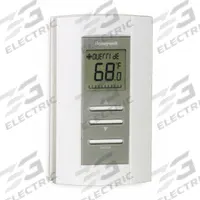 HONEYWELL VAV Thermostat: Heat and Cool, Auto and Manual, Heat-Cool-Off, Vertical, Rectangle, 24V AC (MPN TB6980A1007/U). Key specifications — Application: Heat and Cool; Voltage: 24V AC; Terminal Designations: T2/COM; System Settings: Heat-Cool-Off; Temperature Control Range: 50° to 95°F; Changeover Type: Automatic and Manual; Shape: Rectangle; Brand: HONEYWELL.