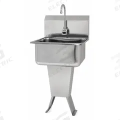 SANI-LAV Hands-Free Sink: 41 1/2 in Overall Ht, 19 in Bowl Lg, 10 in Bowl Dp, 0.5 gpm Flow Rate (MPN ES2-521L-0.5). Key specifications — Includes Side Splash: Side Splash Not Included; Power Source: AC Powered; Brand: SANI-LAV.