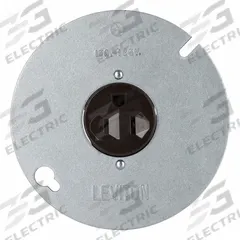 LEVITON Single Receptacle Outlet: Single, 5-15, Black, 125V AC, 15 A, 2 Pole / 3 Wire (MPN 5059)