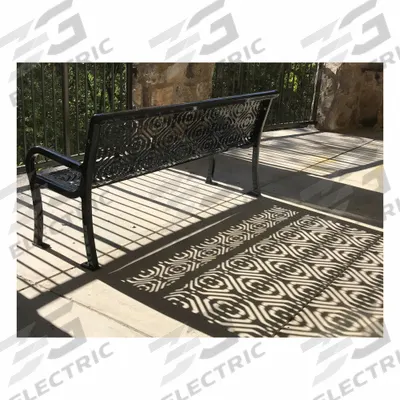 ULTRAPLAY Outdoor Bench: Lexington, 48 in Overall Lg, 35 1/2 in Overall Ht, Black - Thermoplastic Coated Steel Benches