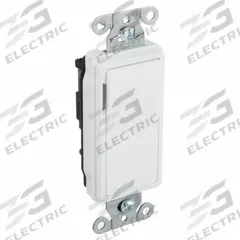 HUBBELL Wall Switch: Rocker Switch, 3-Way, Maintained, White, 120/277V AC, 20 A (MPN DS320ILW). Key specifications — Illuminated: Yes; Voltage Rating: 120/277V AC.