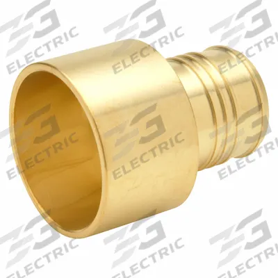 ZURN Barbed Fitting Adapter: 61/64 in ID x 1 in Pipe Size, Barbed x MNPT - Crimp-On Brass Barbed Tube Fittings