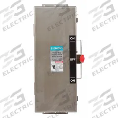 SIEMENS Safety Switch: Non-Fusible, 30 A, Three Phase, 240V AC, 304 Stainless Steel, Indoor/Outdoor (MPN DTNF361S). Key specifications — attr867131: SIEMENS.