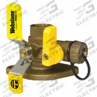 WEBSTONE Rotating Flanged Ball Valve w/Drain: 1 in, Brass, 600 psi Max. Op Pressure, Flange x FIP (MPN 41414HV). Key specifications — Brand: WEBSTONE; Handle Material: Steel; Includes: Nuts.