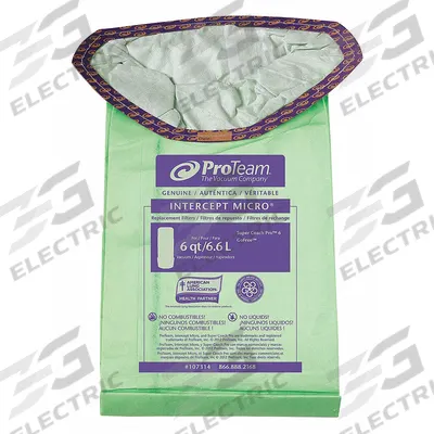 PROTEAM Vacuum Bag: ProTeam, Dry, Paper, 2-Ply, Std - Backpack Vacuum Bags