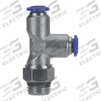 AIGNEP USA Push-Fit Tee Fitting: 5/32 in OD x 5/32 in OD x 5/16 in Pipe Size, Brass, Silver (MPN 88225-53-32). Key specifications — Brand: AIGNEP USA; Thread Size A: #10-32.