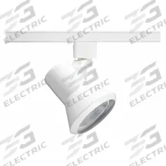 Track Lighting Head: Incandescent, Flared Shape, 50 W, 3 1/2 in Dia, 3 3/4 in Lg, White (MPN R551 WH). Key specifications — Brand: JUNO LIGHTING; Lighting Technology: Incandescent; Housing Color: White.