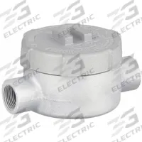 Conduit Outlet Body: Iron, GU, 1 in Trade Size, C Body, 19 cu in Body Capacity (MPN GUC100). Key specifications — Series: For Standard Body; Compatible Conduit Trade Size: 1 in; Thread Gender: Female; Hub Style: Threaded; Cover Included: Yes; Body Style: C; Connection Type: Threaded; Back Type: Round.