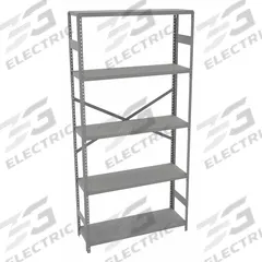 TENNSCO Metal Shelving: Standalone, Light-Duty, 36 in x 12 in, 72 in Overall Ht, 5 Shelves (MPN ESP-1236). Key specifications — Frame Material: Steel; Shelving Material: Steel; Assembled: Unassembled; Color: Medium Gray; Brand: TENNSCO.